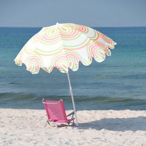 PARASOL PLAŻOWO OGRODOWY 160CM POMARAŃCZOWO ZIELONY