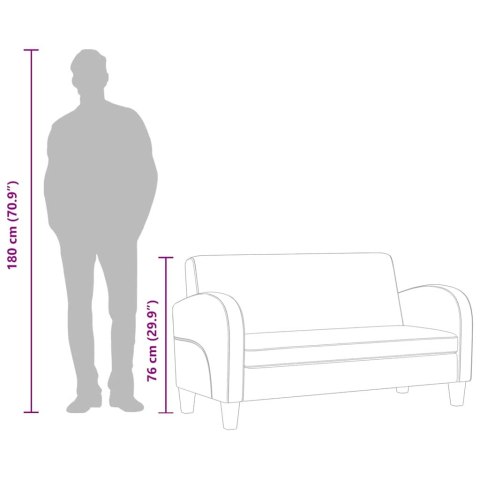 Sofa 2-osobowa, sztuczna skóra, czarna