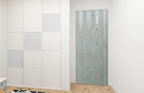 Drzwi harmonijkowe 005S-61-80 beton mat 80 cm