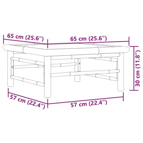 Stolik ogrodowy, 65x65x30 cm, bambusowy