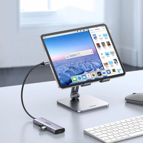 5w1 HUB adapter USB-C - USB-C PD / HDMI / 3x USB-A 3.0 - szary
