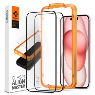 Szkło hartowane ochronne na iPhone 15 Plus ALM Glass FC - czarne 2 szt.