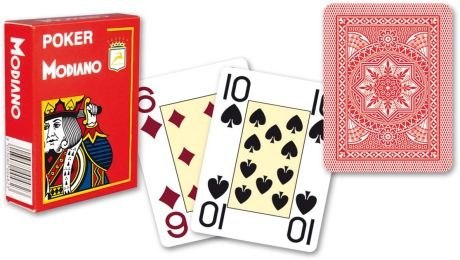 Modiano 4 rogi 100% karty plastikowe - czerwone
