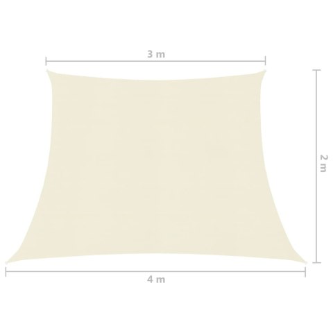 Żagiel przeciwsłoneczny, 160 g/m², kremowy, 3/4x2 m, HDPE