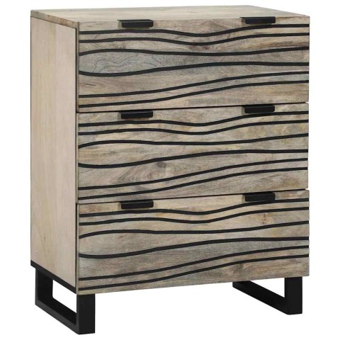 Komody 2 pcs Biały 60 x 33,5 x 75 cm Lite, surowe drewno mango