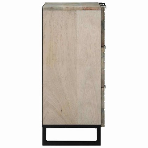 Komody 2 pcs Biały 60 x 33,5 x 75 cm Lite, surowe drewno mango