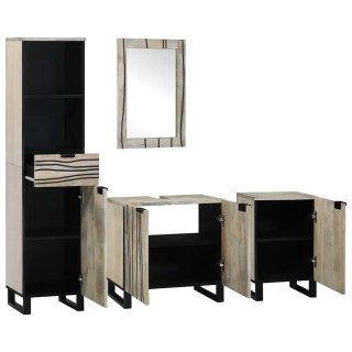 Zestaw mebli łazienkowych 4 pcs Orzechowy brąz 38 x 33 x 160 cm