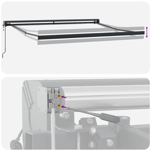 Automatyczna markiza składana w czerwono-białe paski 350 x 250 cm