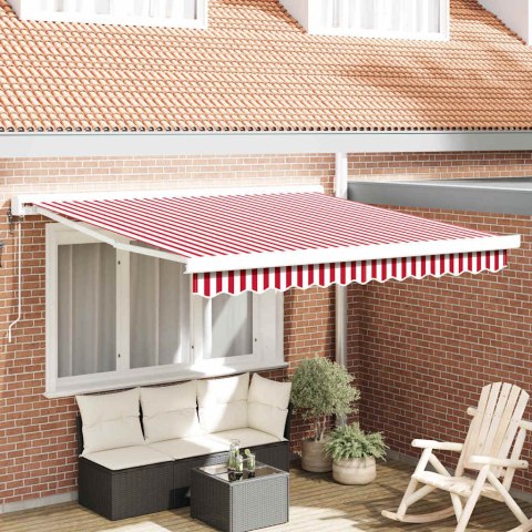 Markiza automatyczna w czerwono-białe paski 350x250 cm