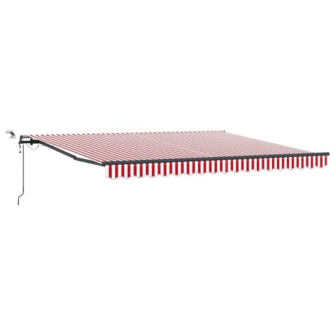 Automatyczna chowana markiza z LED Czerwono-biały pasek 400x300 cm