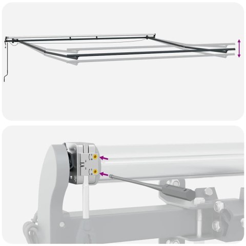 Automatyczna chowana markiza z LED Czerwono-biały pasek 400x300 cm