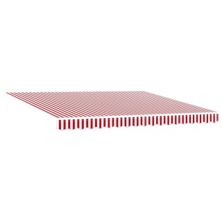 Manualna markiza rozkładana z LED w czerwono-białe paski 400x300 cm