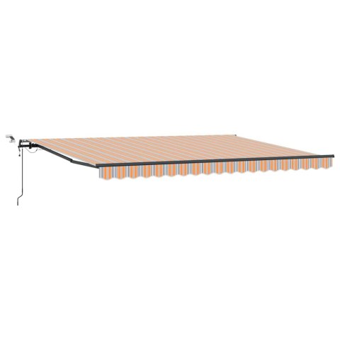 Automatyczna Chowana Markiza z LED w Wielokolorowe Pasy 450x300 cm