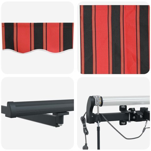 Automatyczna markiza chowana z LED w pomarańczowym i brązowym, 450x300 cm