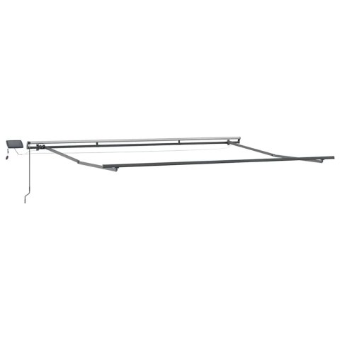 Ręczna markiza chowana z LED w pomarańczowym i brązowym 400x350 cm