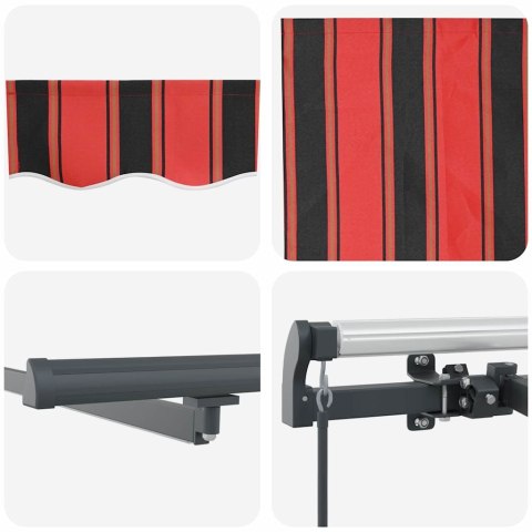 Ręczna markiza chowana z LED w pomarańczowym i brązowym 400x350 cm