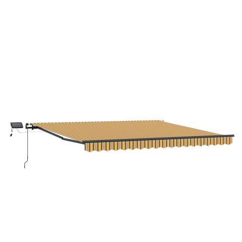 Ręczna markiza chowana z wielokolorowym paskiem LED 450x300 cm