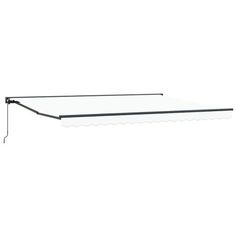 Markiza zwijana Biały 450x300 cm Poliester i Metal
