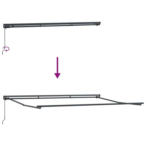 Markiza zwijana Biały 450x300 cm Poliester i Metal