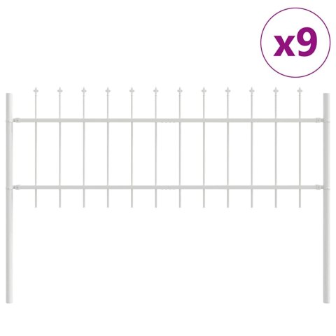 Ogrodzenie z grotem białe 15,3x0,6 m stalowe