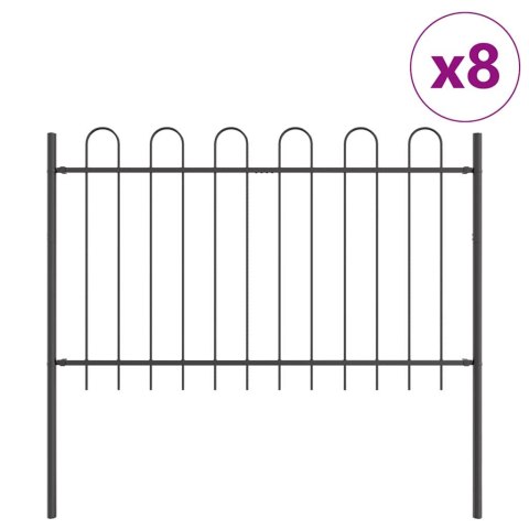 Płot Ogrodowy Szary z Toporem - 13.6 x 0.8 m Stal
