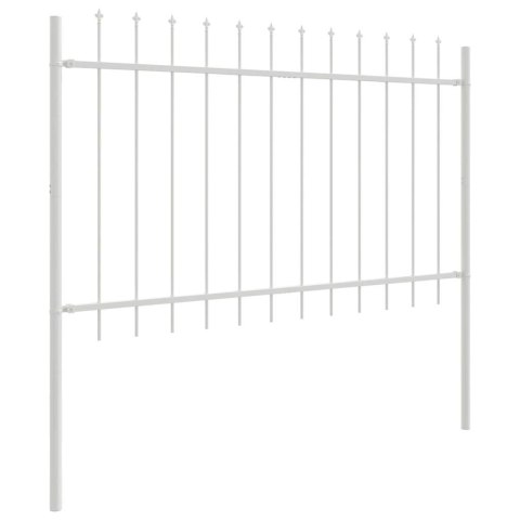 Płot ogrodowy z ostrym szczytem - biały, 15,3 x 1,2 m, ze stali