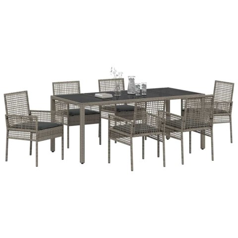 Zestaw jadalny do ogrodu 7 pcs Szary 190 x 90 x 75 cm