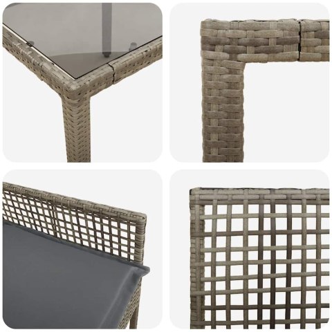 Zestaw jadalny do ogrodu 7 pcs Szary 190 x 90 x 75 cm