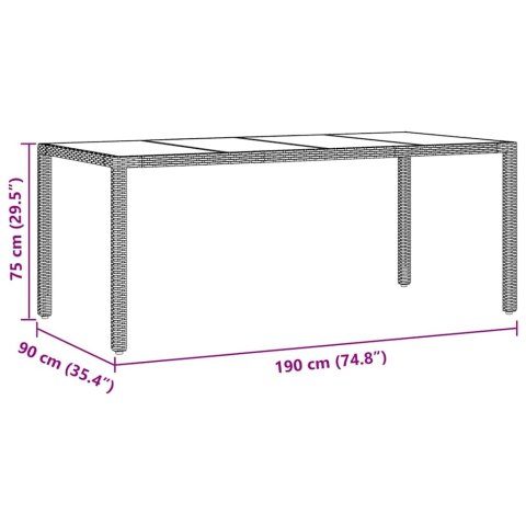 Zestaw jadalny do ogrodu 7 pcs Szary 190 x 90 x 75 cm