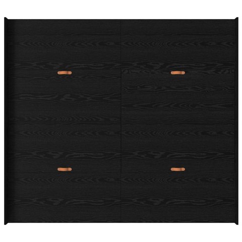 Rama łóżka z miejscem na przechowywanie Czarny dąb 200 x 200 cm