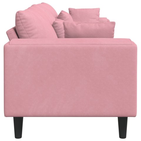 Sofa welurowa z poduszką Różowy 209 cm Aksamit