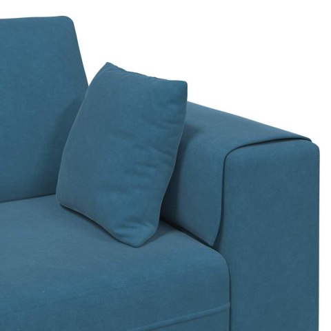 Sofa welurowa z poduszką z poduszką 3 pcs Niebieski 208 cm Aksamit
