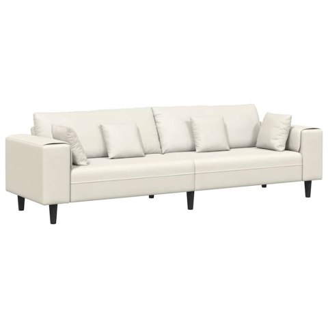 Sofa welurowa z poduszką z poduszką Kremowy 208 cm Aksamit