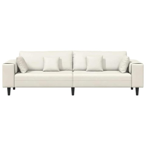 Sofa welurowa z poduszką z poduszką Kremowy 208 cm Aksamit