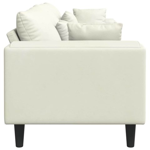 Sofa welurowa z poduszką z poduszką Kremowy 208 cm Aksamit