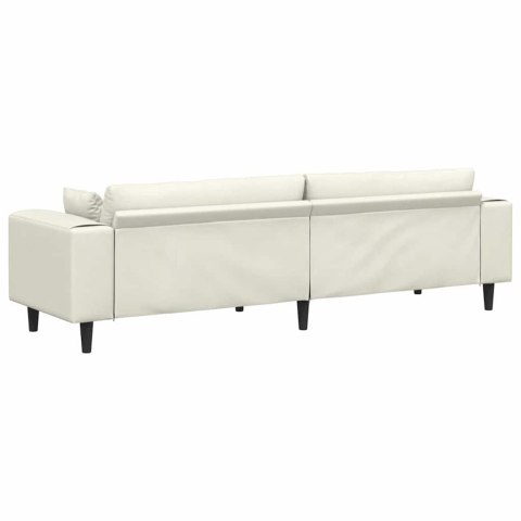 Sofa welurowa z poduszką z poduszką Kremowy 208 cm Aksamit