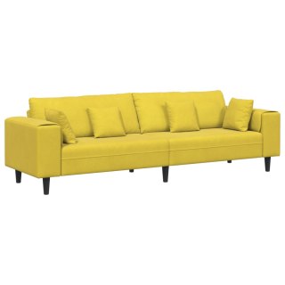 Sofa welurowa z poduszką z poduszką Żółty 210 cm Aksamit
