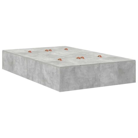 Łóżko z miejscem do przechowywania szary beton 120x190 cm