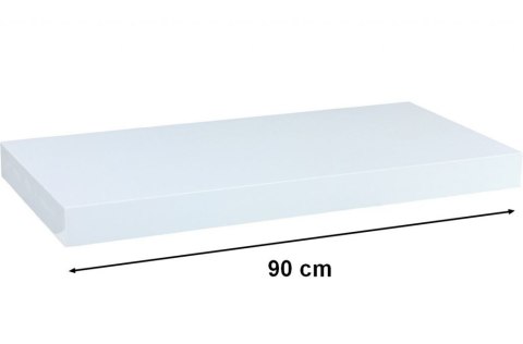 Półka ścienna STILISTA Volato biała z połyskiem 90 cm