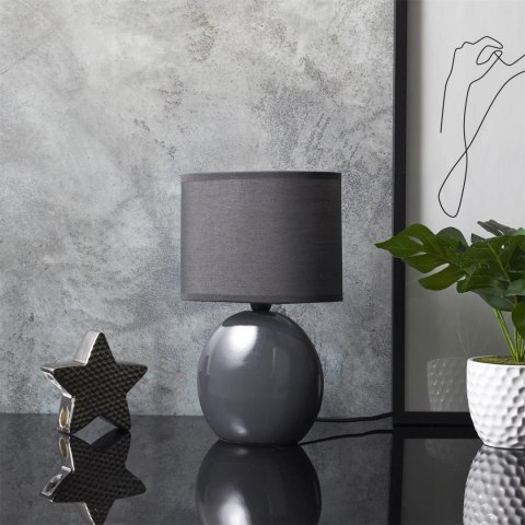 Lampa ceramiczna owalna grafitowa