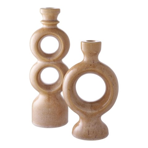 Świecznik ceramiczny brązowy ósemka