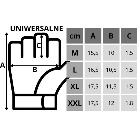 RĘKAWICE FITNESS UNIWERSALNE R.XXL ENERO FIT
