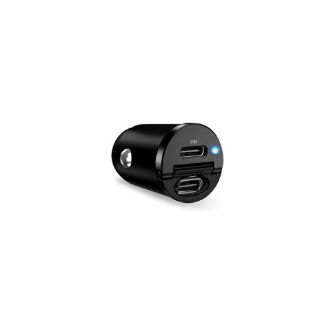 Ładowarka samochodowa 2 x USB-C 30W PD - czarna