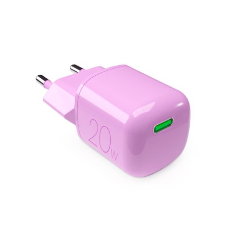 Ładowarka sieciowa USB-C GaN 20W - różowa