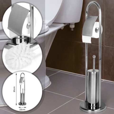 AQUAMARIN Wolnostojący zestaw WC 81 x 22 x 22 cm, srebrny