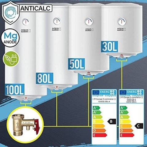 Aquamarin®, Elektryczny podgrzewacz wody 50 l, 1,5 kW