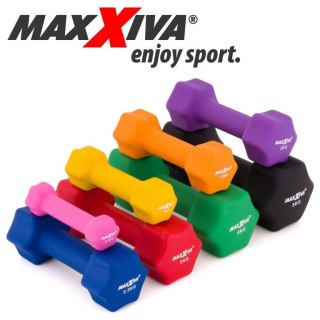 MAXXIVA Zestaw hantli z pokrowcem neoprenowym 2 x 1 kg, żółt