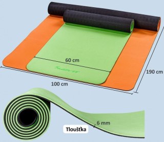 Mata do jogi fitness antypoślizgowa 190×100×0,6cm, nafta