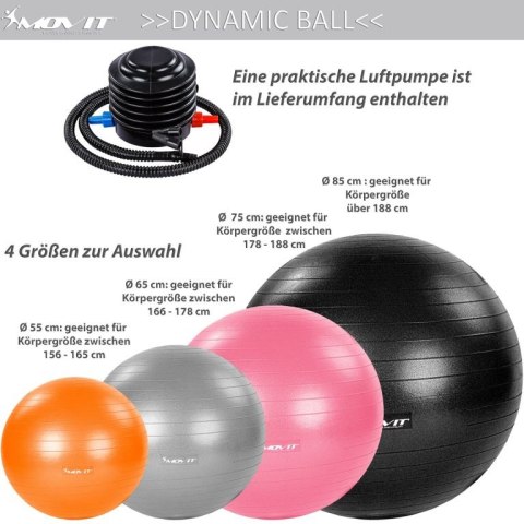 MOVIT Piłka gimnastyczna z pompką, 55 cm, czerwony