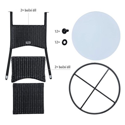 STILISTA Okrągły stół ogrodowy 60 cm, czarny